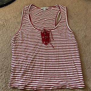 Striped maroon tank top
